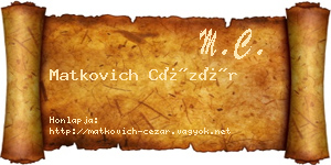 Matkovich Cézár névjegykártya